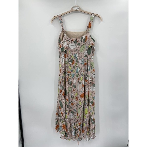 Slate & Willow Cream Floral Printed Sleeveless Square Neck Peasant Dress Size 10 - Picture 6 of 7